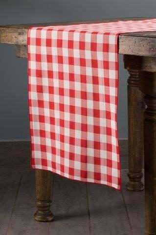 Picnic Check Red table runner